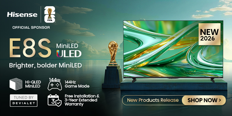55E8S Mini LED 4K Smart TV, Native 144Hz Game Mode, Built-in Subwoofer by Devialet, Dolby Atmos, AMD FreeSync Premium Pro, 3 Years Warranty, 55E8S （2026 Model）